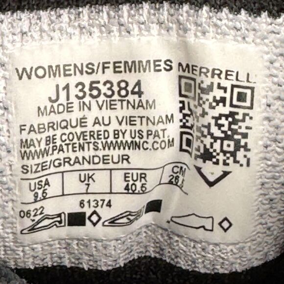 Merrell Shoes Womens Size 9.5 Black Gray Trail Running Vibram Low Top J135384 - Picture 9 of 10